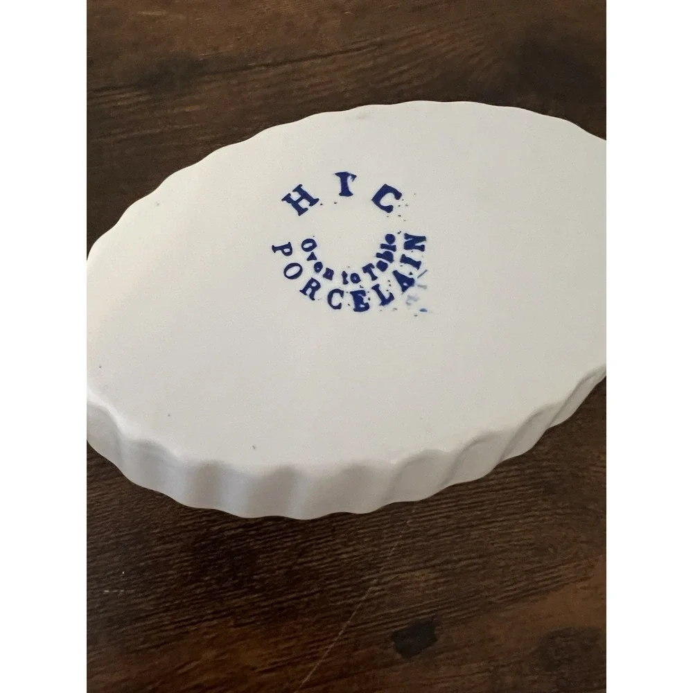 HIC‎ Porcelain Ramekins White Fluted Oven to Table Baking Dishes Set of 2